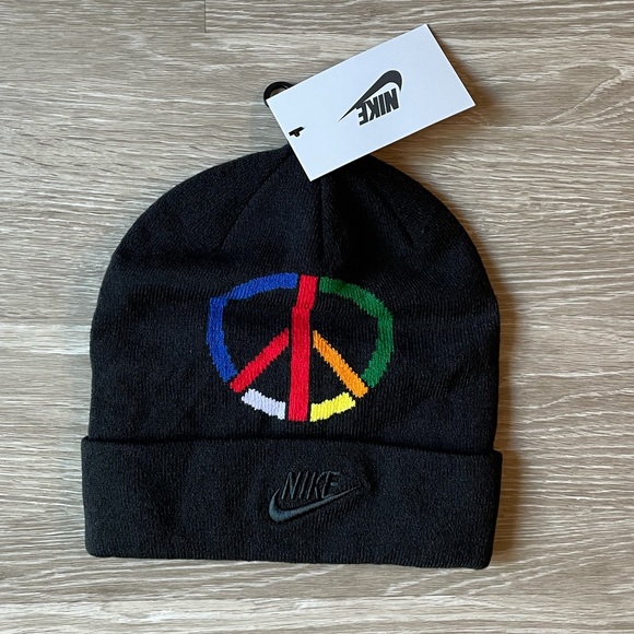 NWT Nike Olivia Kim black peace beanie One Size - Picture 1 of 2